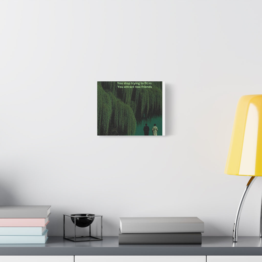 Inspirational Canvas Art – "You Stop Trying to Fit In: You Attract Real Friends"