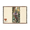 Woven Blanket — Botanical Carnivorous Pitcher Plant Throw with Heart Accent