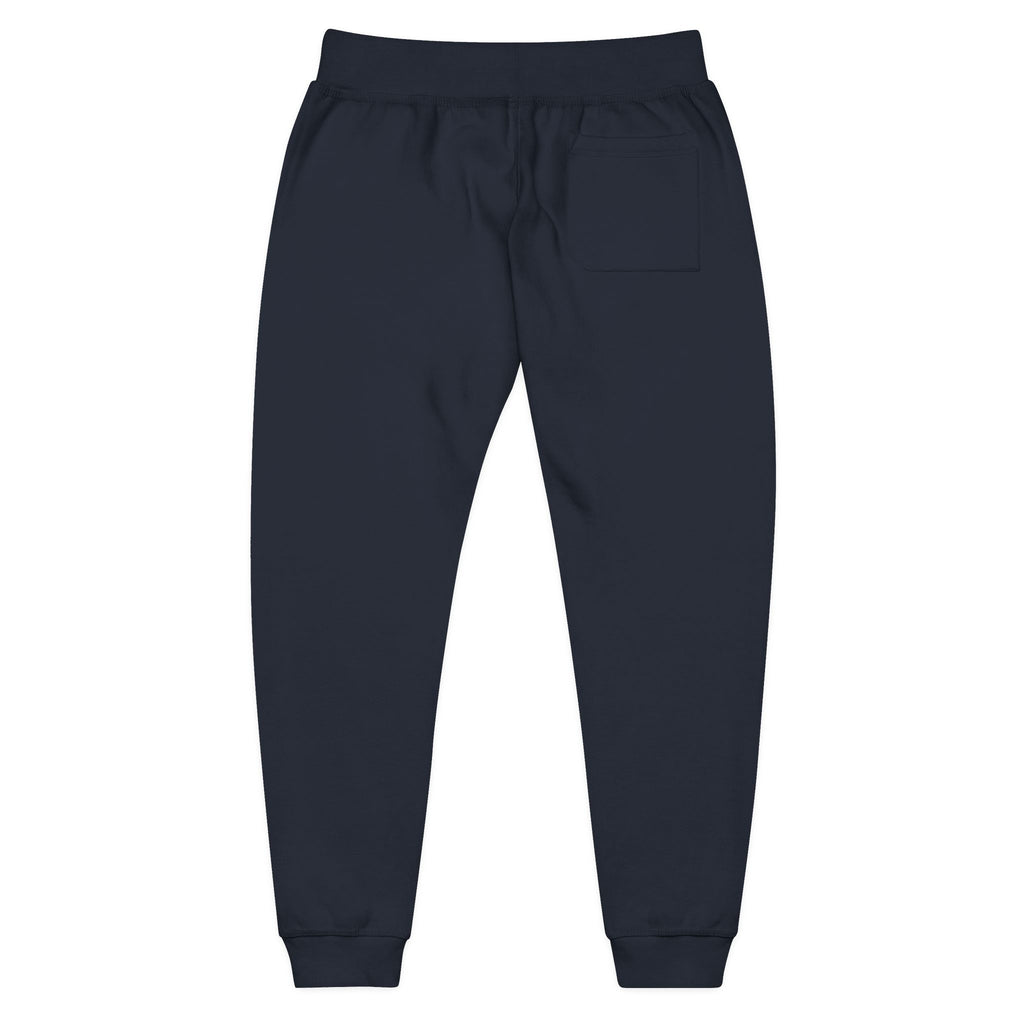 Embroidered QR Code Sweatpants — White Fleece Joggers
