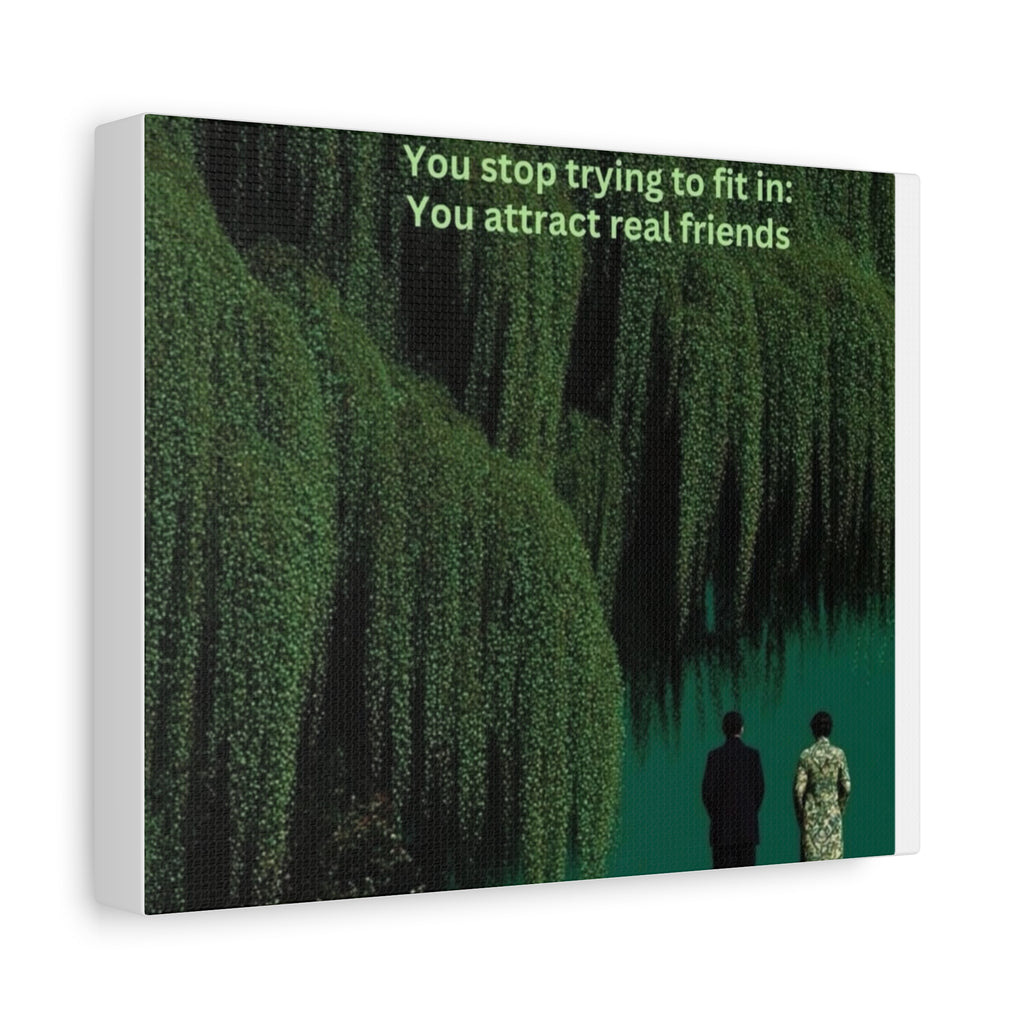 Inspirational Canvas Art – "You Stop Trying to Fit In: You Attract Real Friends"