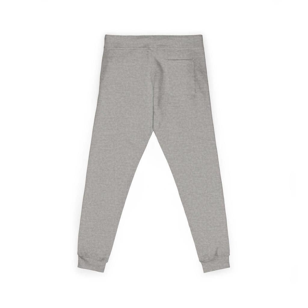 Embroidered QR Code Sweatpants — White Fleece Joggers