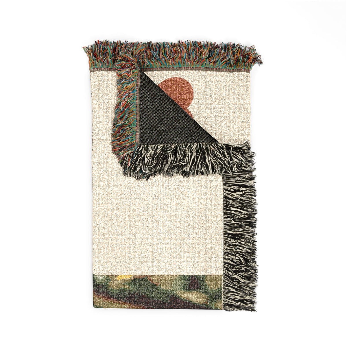 Woven Blanket — Botanical Carnivorous Pitcher Plant Throw with Heart Accent