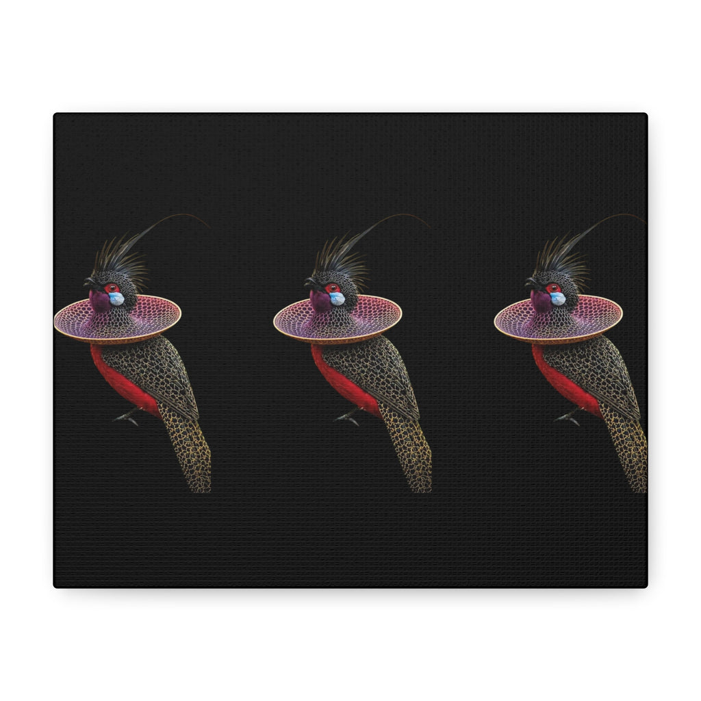 Bird of Paradise Canvas Print — Tropical Red & Black Wall Art