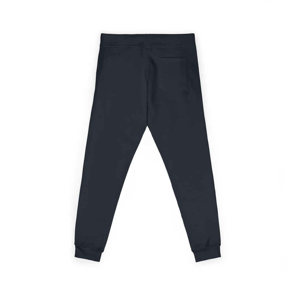 Embroidered QR Code Sweatpants — White Fleece Joggers