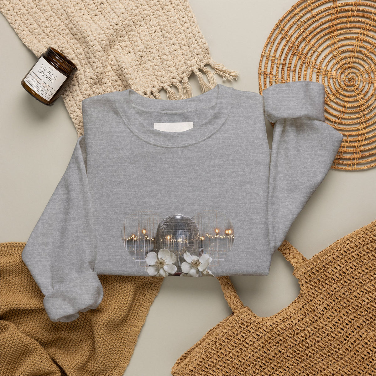 Floral Silhouette Crewneck Sweatshirt