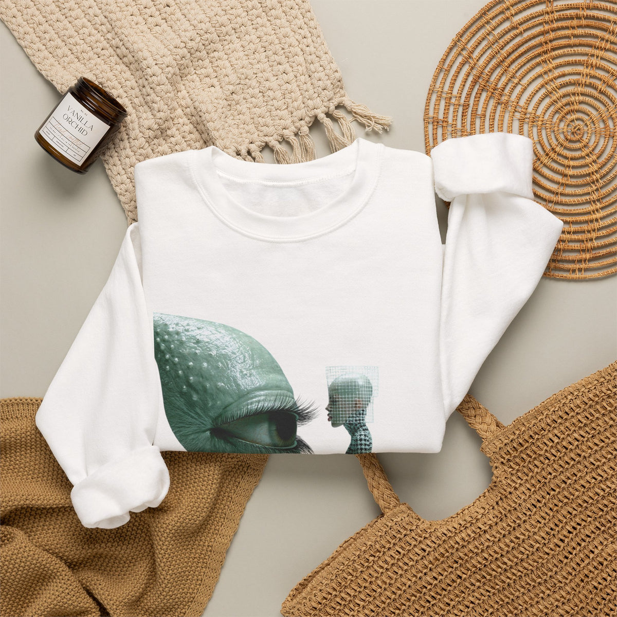 Surreal Bird & Woman Graphic Sweatshirt