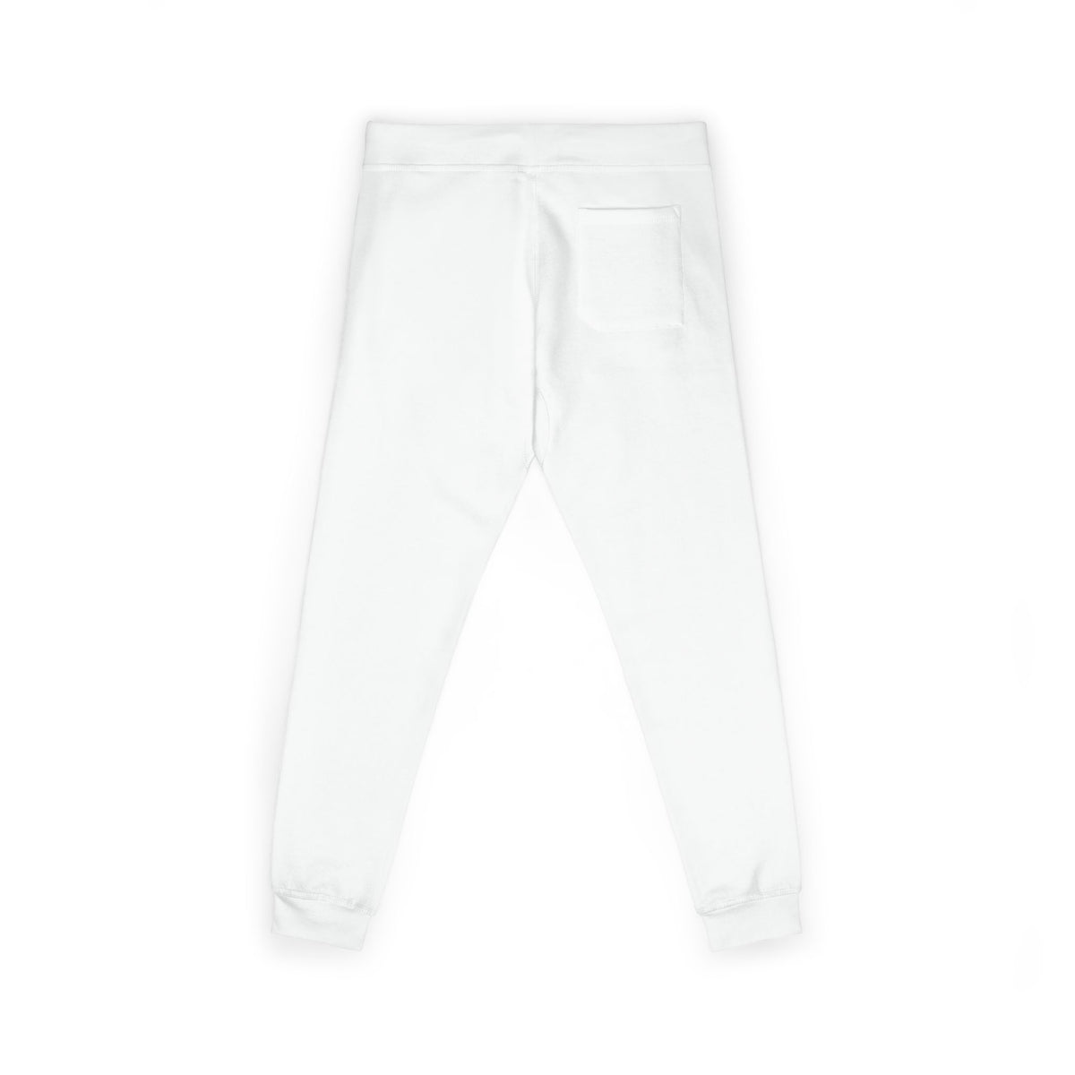 Embroidered QR Code Sweatpants — White Fleece Joggers