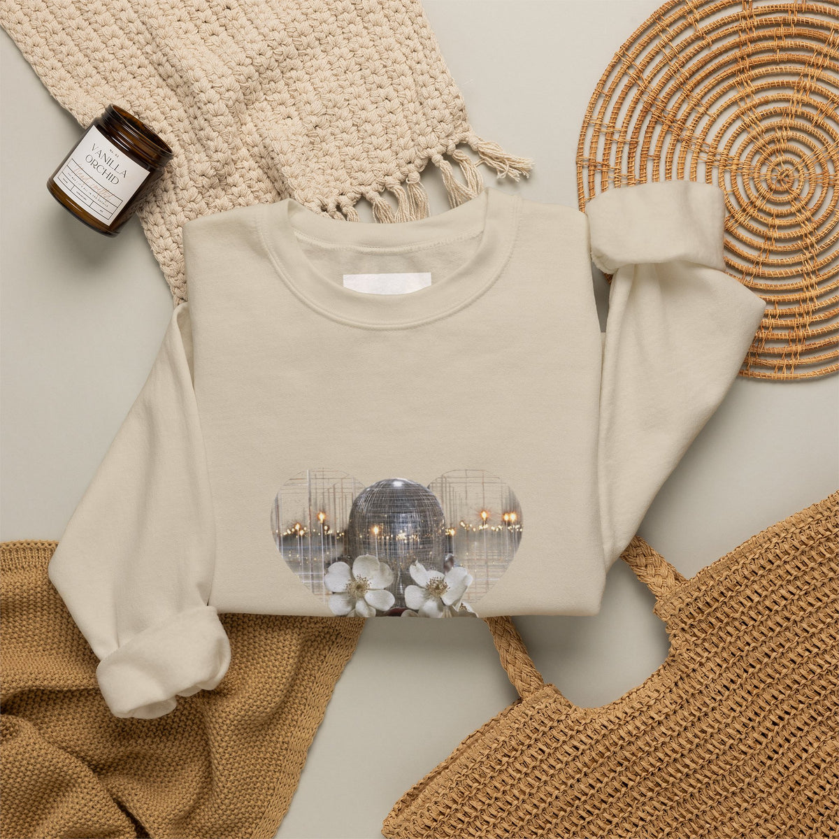 Floral Silhouette Crewneck Sweatshirt