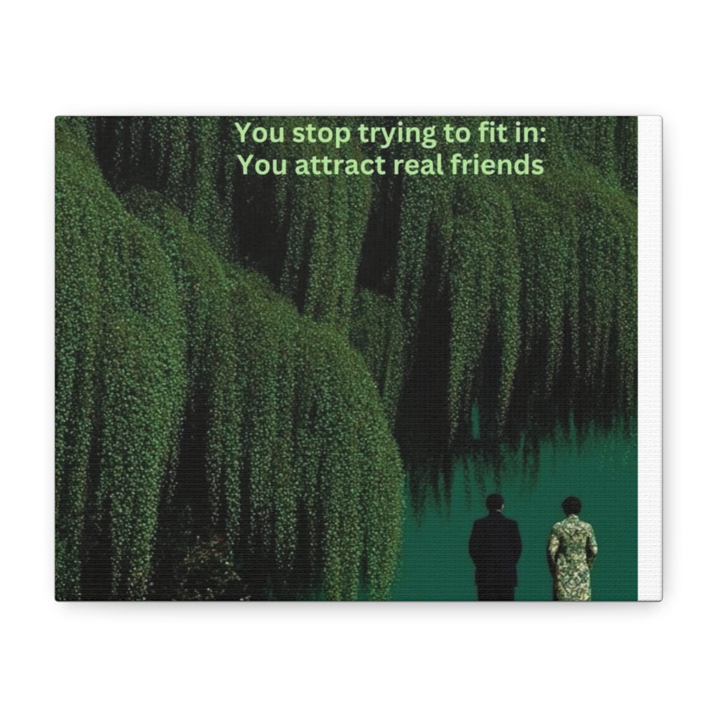 Inspirational Canvas Art – "You Stop Trying to Fit In: You Attract Real Friends"