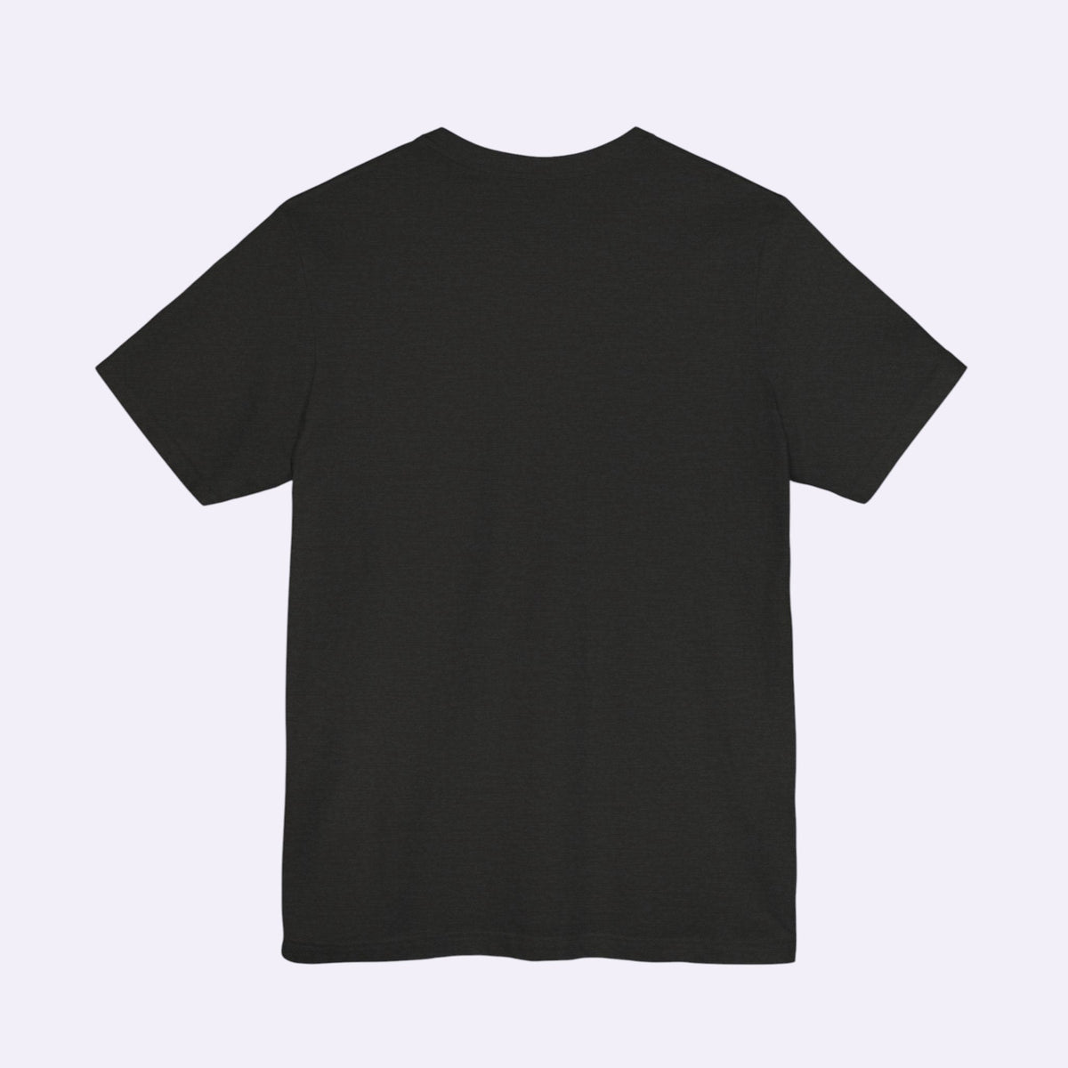 Back view of a plain black PURETE unisex jersey short sleeve t-shirt made from soft cotton with a classic crew neck.