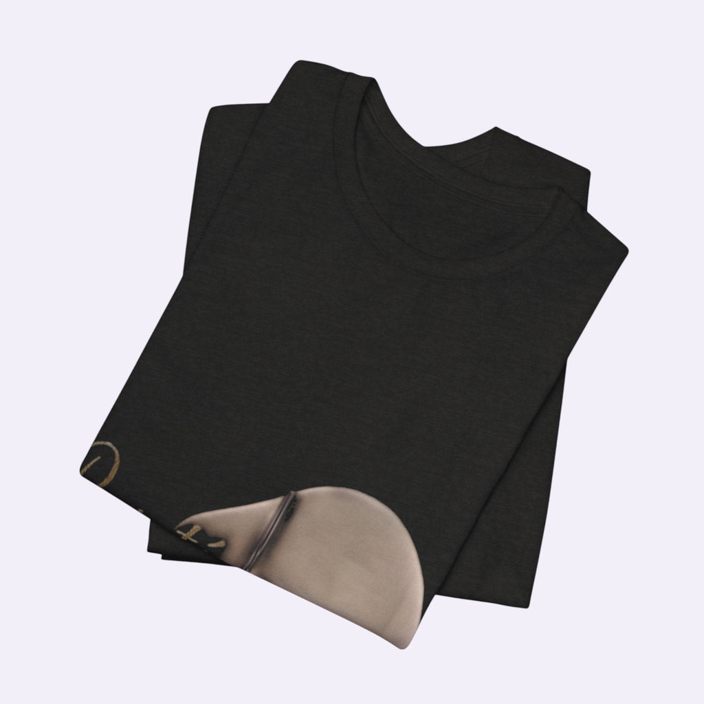 PURETE black unisex jersey short sleeve crew neck t-shirt folded neatly on a light background