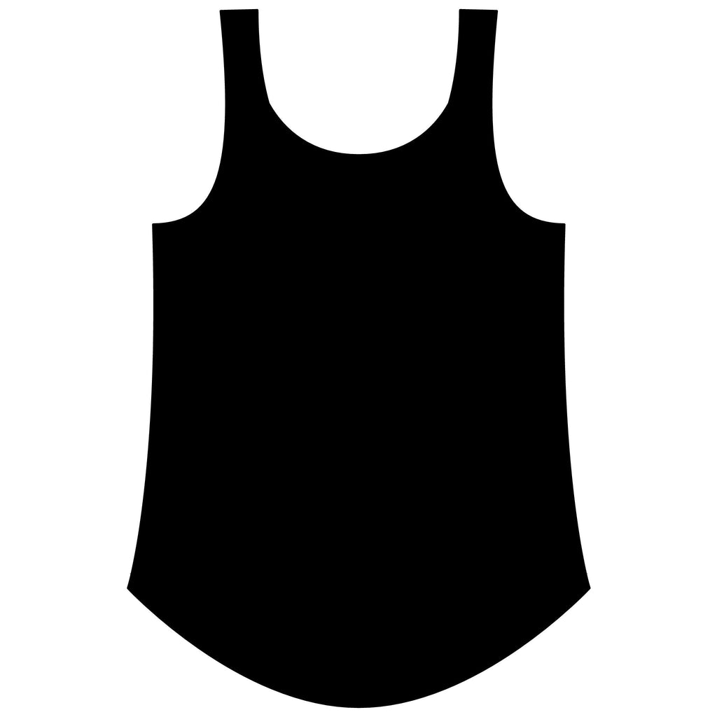PURETE black women's festival tank top with a scoop neckline and a flattering curved hem in a soft cotton blend.