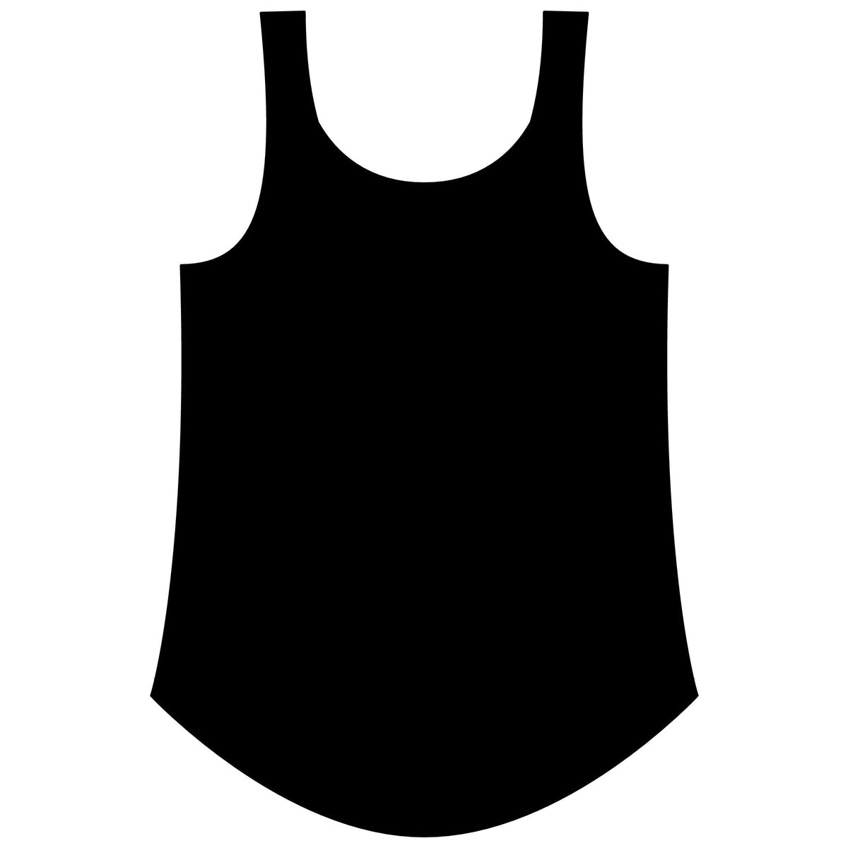 PURETE black women's festival tank top with a scoop neckline and a flattering curved hem in a soft cotton blend.