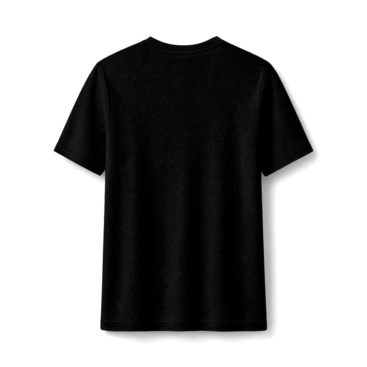 PURETE black women's slim-fit cotton-poly blend t-shirt, back view showing plain design and durable construction.