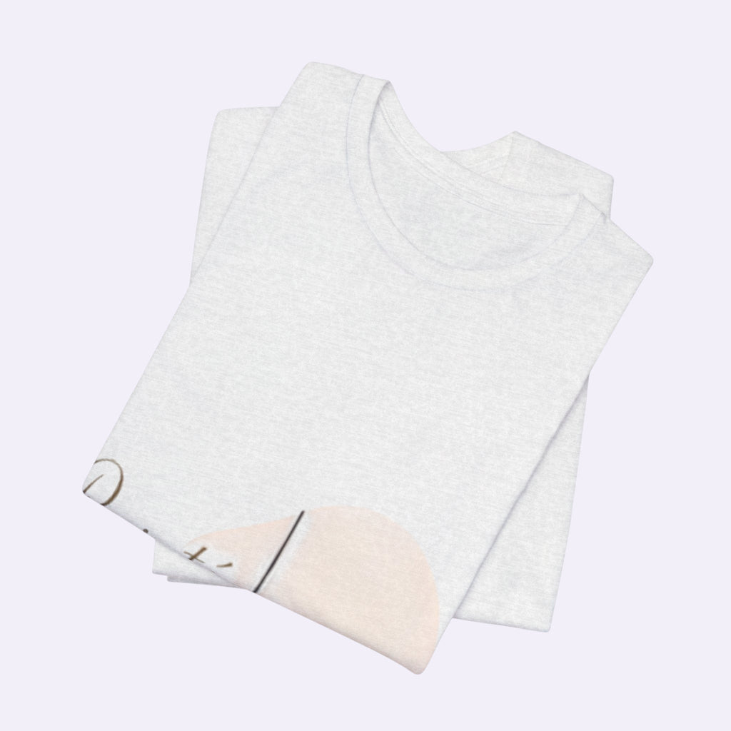 PURETE folded white unisex jersey short sleeve crew neck t-shirt with a minimalist graphic print