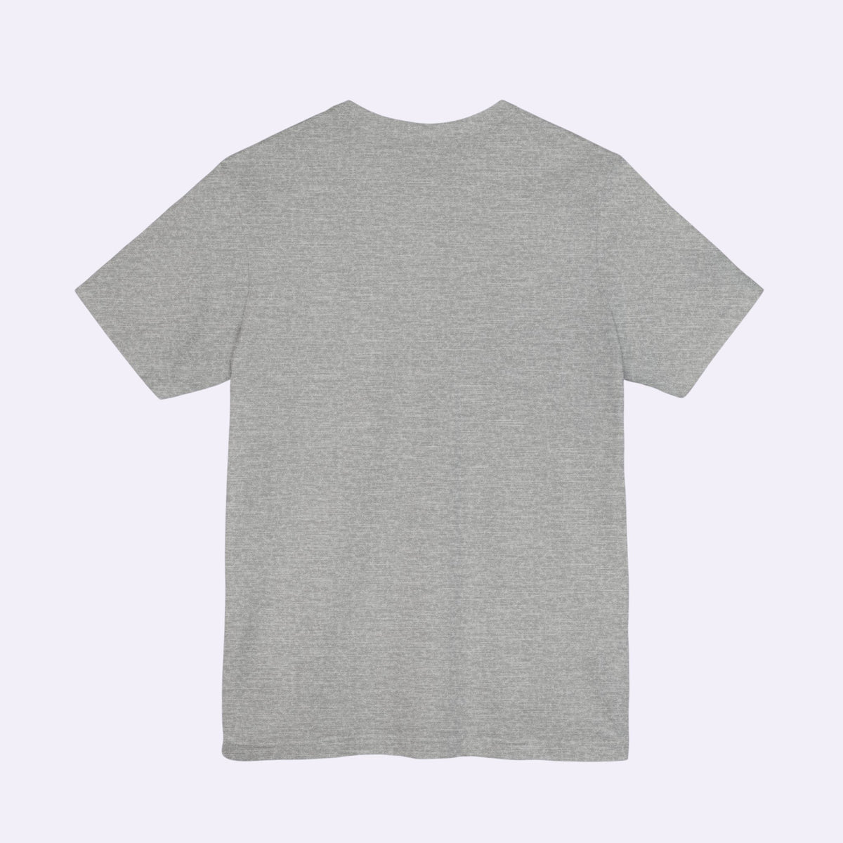 PURETE grey unisex jersey short sleeve t-shirt, back view of a lightweight cotton crew neck tee