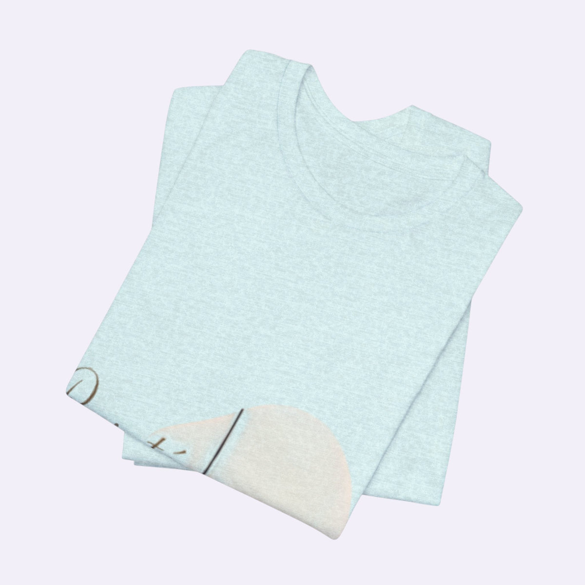 PURETE unisex jersey short sleeve crew neck t-shirt in light blue cotton with a graphic print