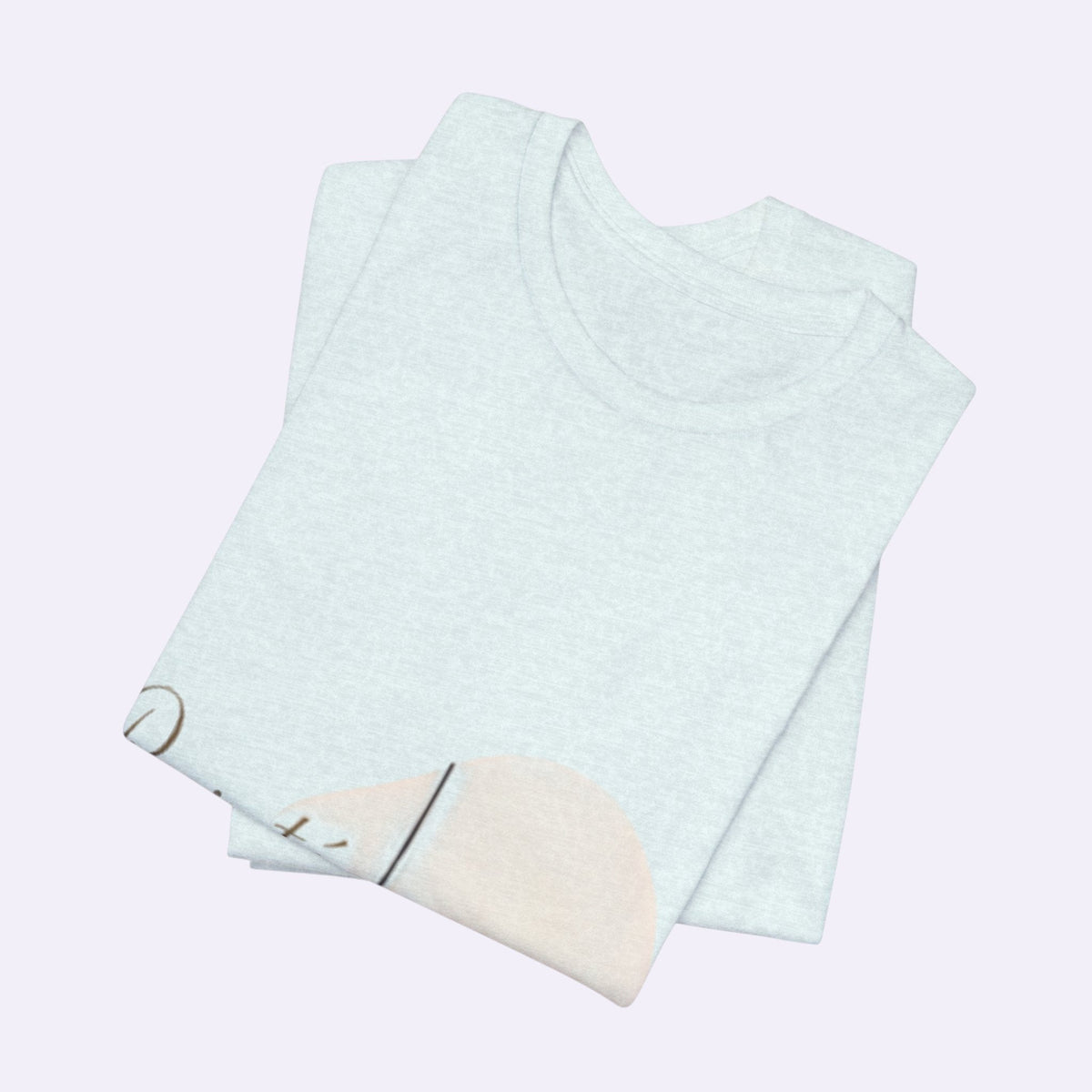 PURETE unisex jersey short sleeve crew neck t-shirt in light blue with a minimalist graphic print