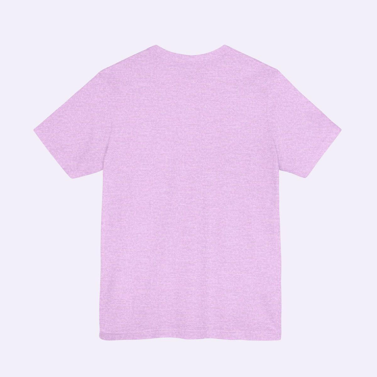 Back view of a PURETE unisex light purple jersey short sleeve crew neck t-shirt made from soft cotton.