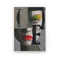 PURETE hardcover journal featuring a surreal artistic portrait with bold typography and vibrant makeup details.