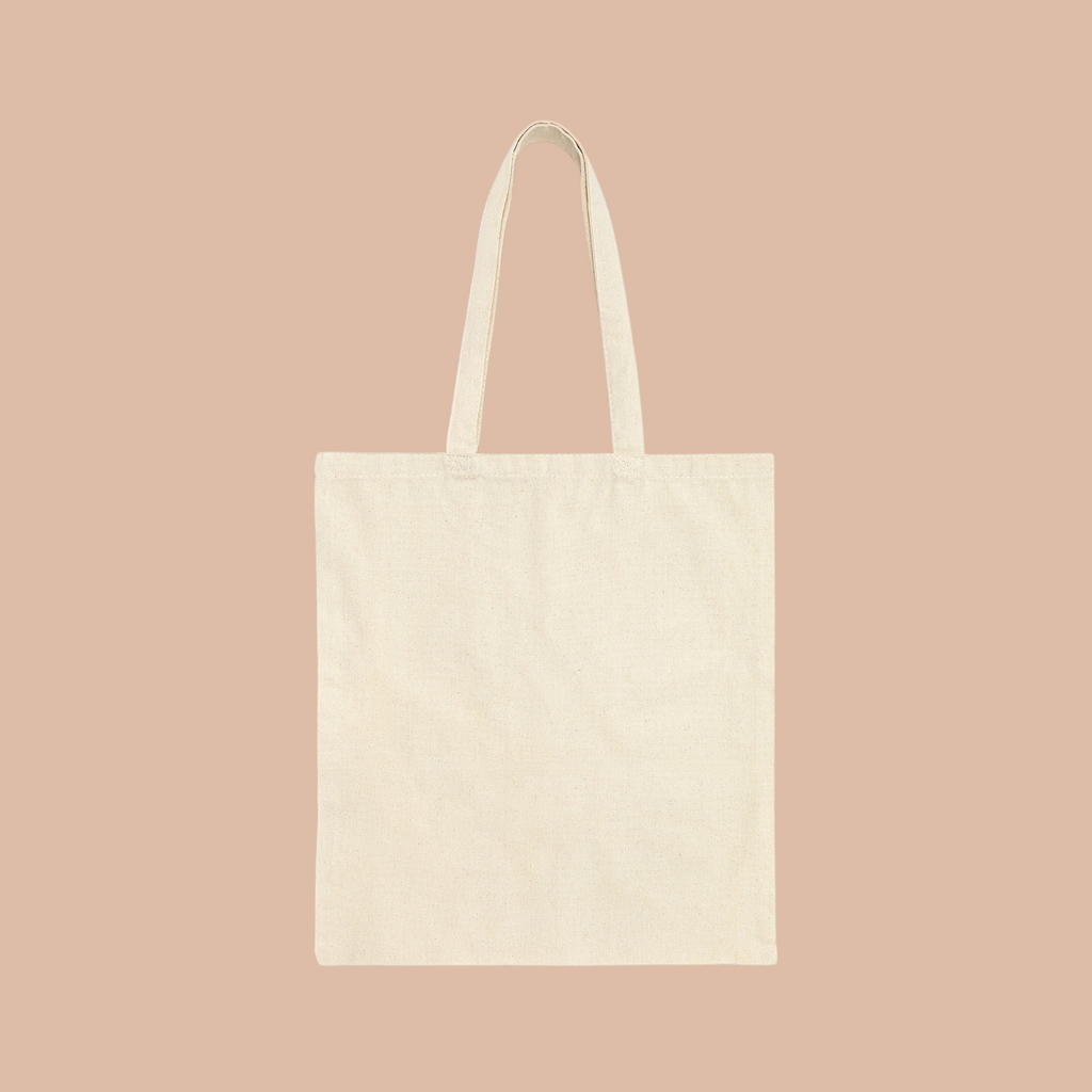 PURETE natural cotton canvas tote bag with long handles for everyday use