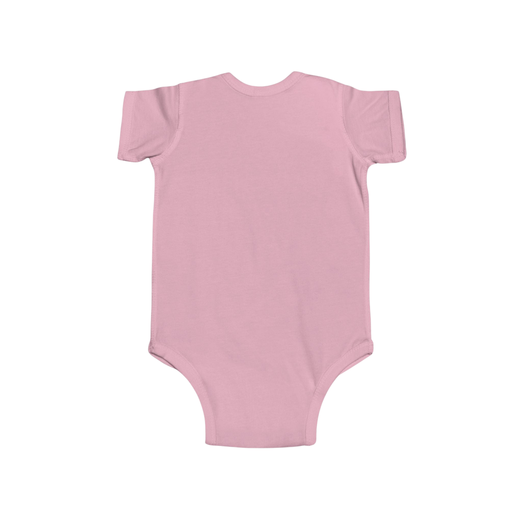 PURETE soft pink infant bodysuit made from lightweight combed ringspun cotton with short sleeves and snap closure