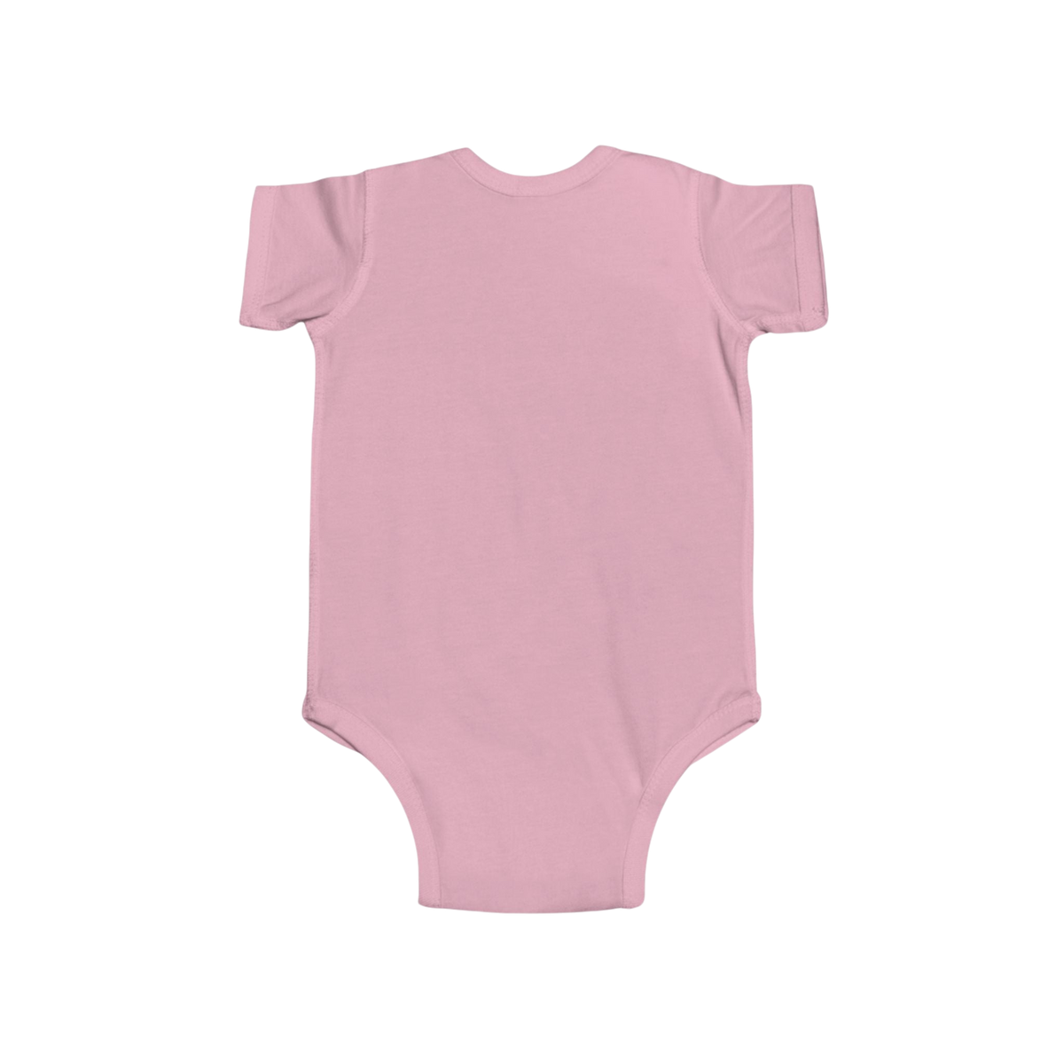 PURETE soft pink infant bodysuit made from lightweight combed ringspun cotton with short sleeves and snap closure