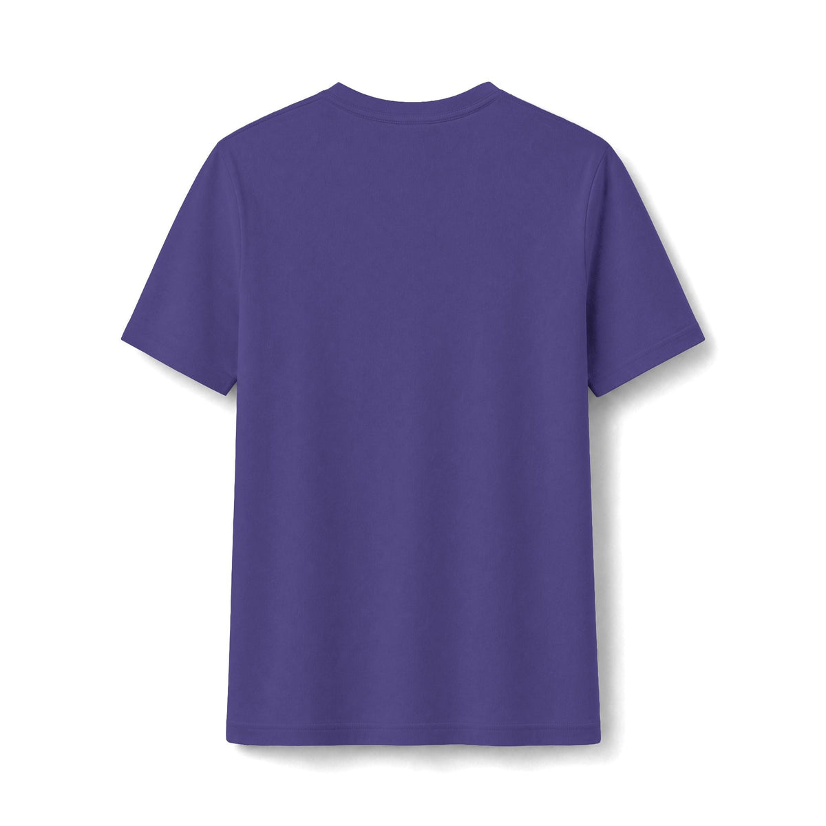 Back view of a plain purple PURETE women's slim-fit CVC cotton-blend t-shirt with a smooth, solid-colored finish.