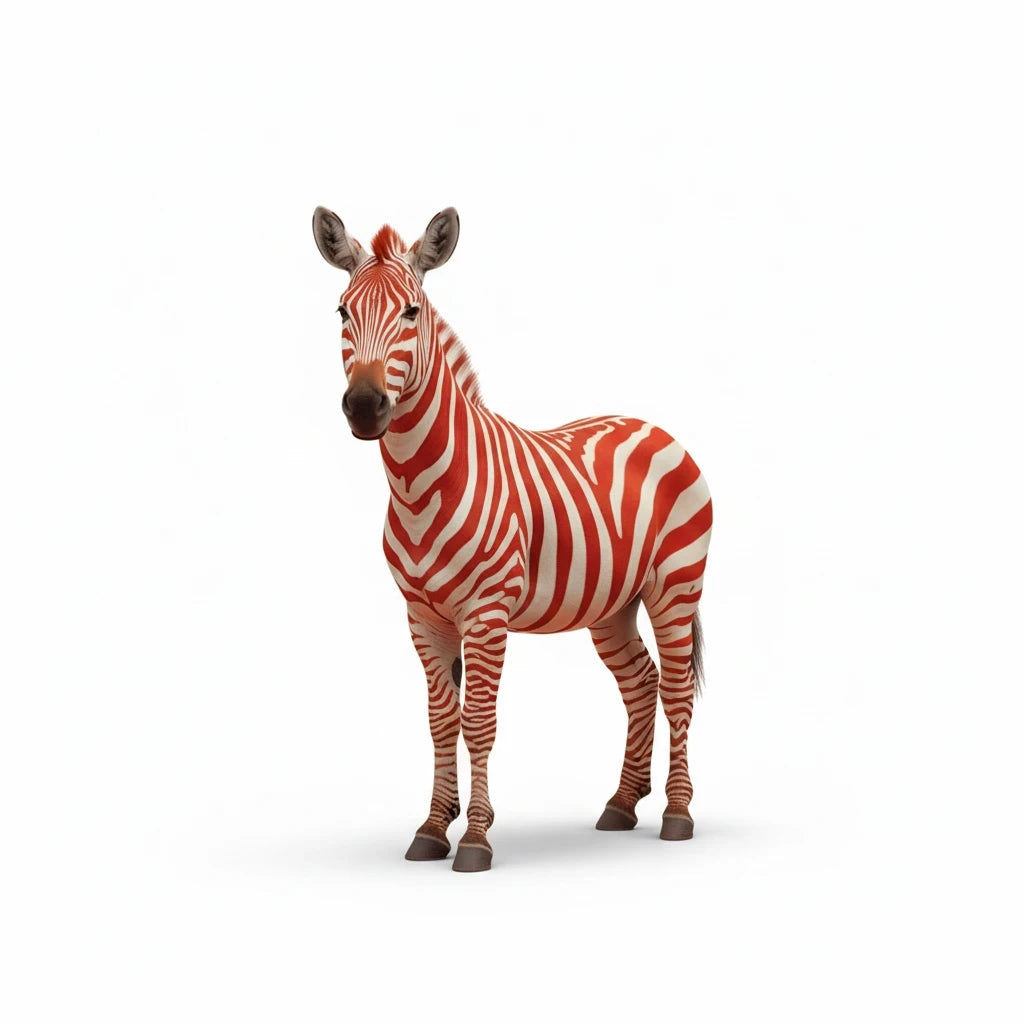 PURETE hardcover journal featuring a unique red and white zebra stripe pattern with a smooth matte finish