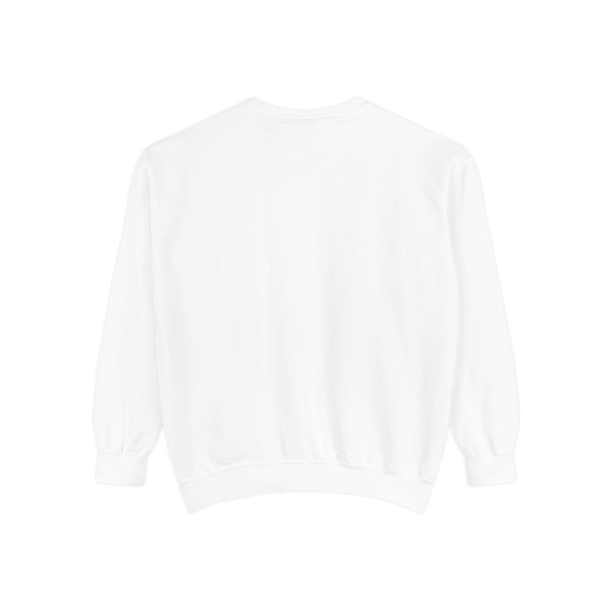 PURETE unisex white garment-dyed crewneck sweatshirt in a relaxed fit made from a soft cotton-poly fleece blend.