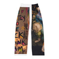 PURETE women's pajama pants in brushed polyester with a vibrant artistic graphic print and elastic waistband.