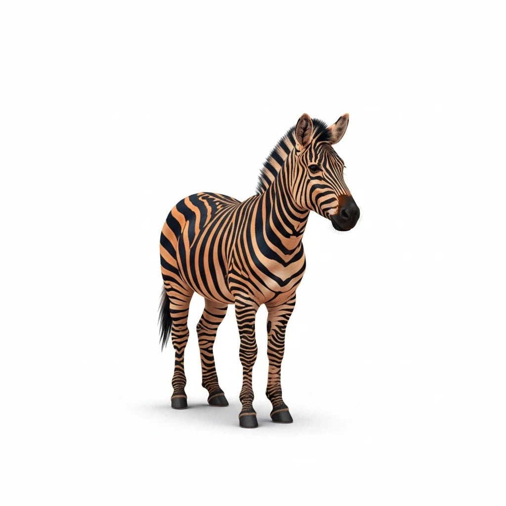 PURETE hardcover journal featuring a full wraparound print of a standing zebra on a white background